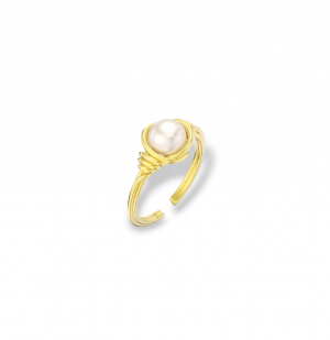 Round Adjustable Pearl Ring