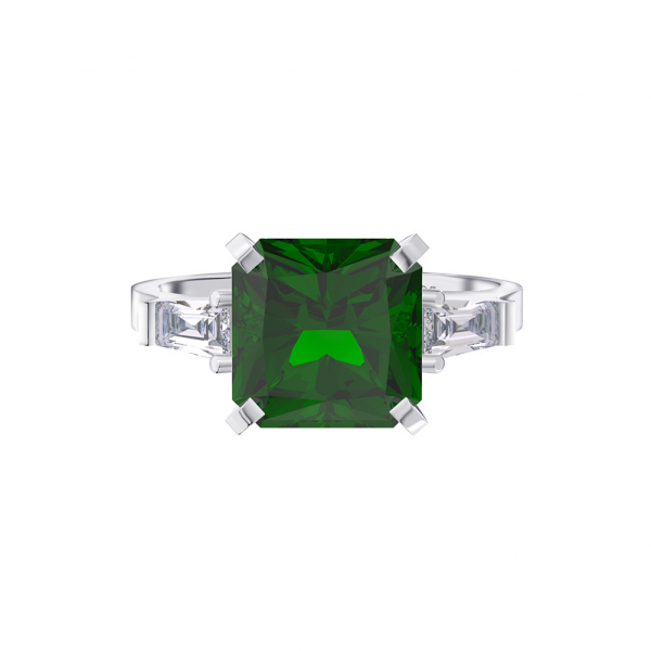 Emerald Sterling Silver Ring