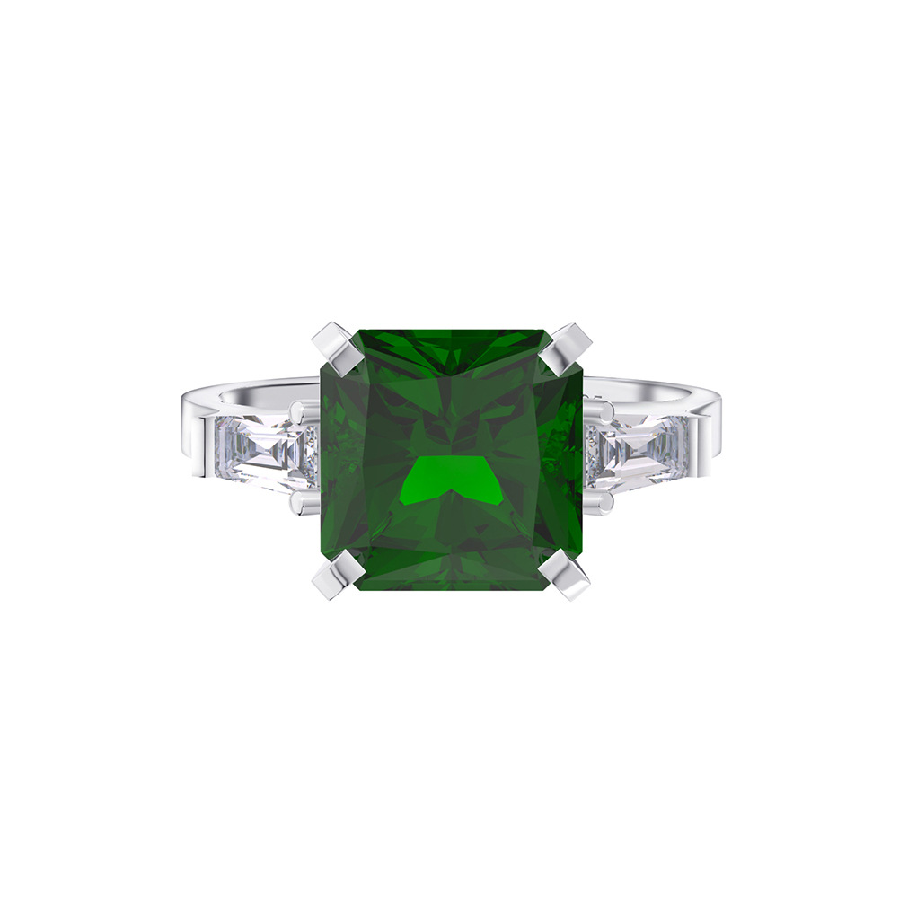 Emerald Sterling Silver Ring Emerald Sterling Silver Ring