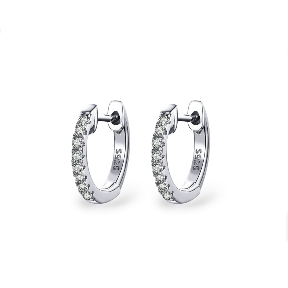 Hoop earrings with stones